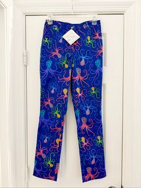 Gretchen Scott Octopus Pants Five Pocket Stretch XXS NWT Gripe Less Jeans Navy
